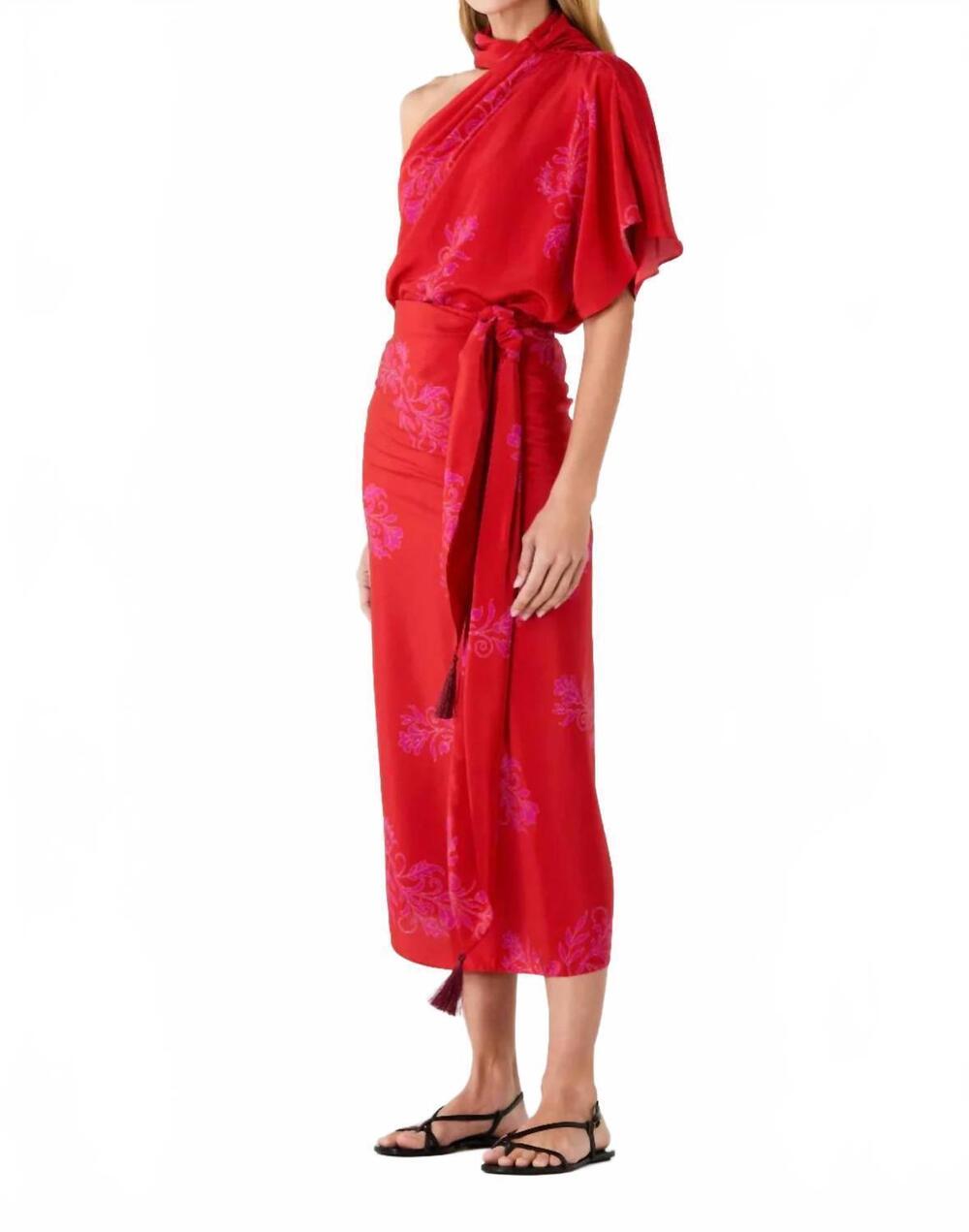 NEW JUAN DE DIOS women's la bamba crepe wrap pants in fuchsia